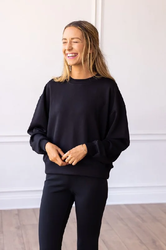 Sequin - Embellished Women's Pullovers for a Sparkly Night Out Eclipse Noir, Elite Performance Athletic Crewneck Sequin - Embellished Women's Pullovers for a Sparkly Night Out Eclipse Noir, Elite Performance Athletic Crewneck