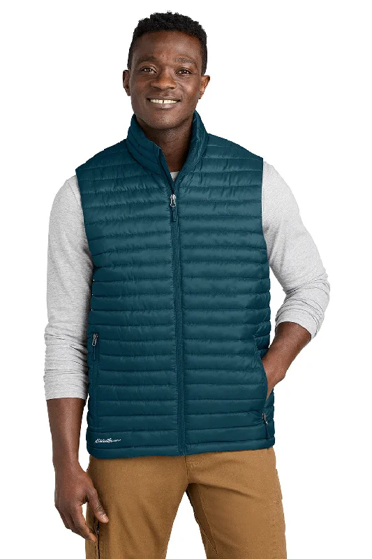 Eddie Bauer Mens Packable Quilted Water Resistant Full Zip Vest - Adriatic Blue - COMING SOON