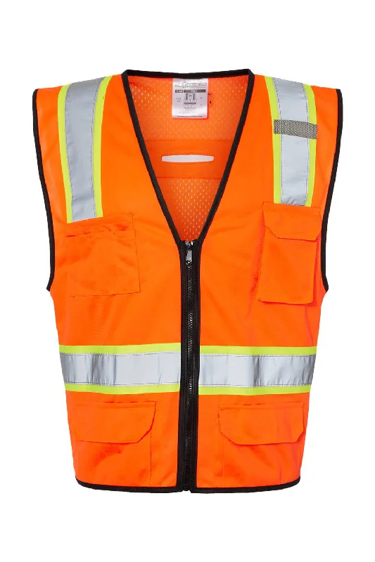 Kishigo Mens 6 Pocket Contrast Class 2 Vest - Orange