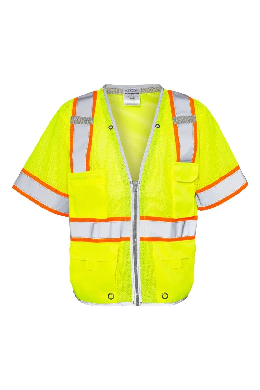 Kishigo Mens Premium Brilliant Series Heavy Duty Class 3 Vest - Lime Green