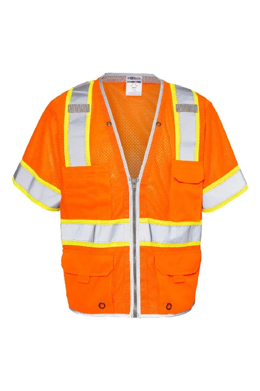 Kishigo Mens Premium Brilliant Series Heavy Duty Class 3 Vest - Orange