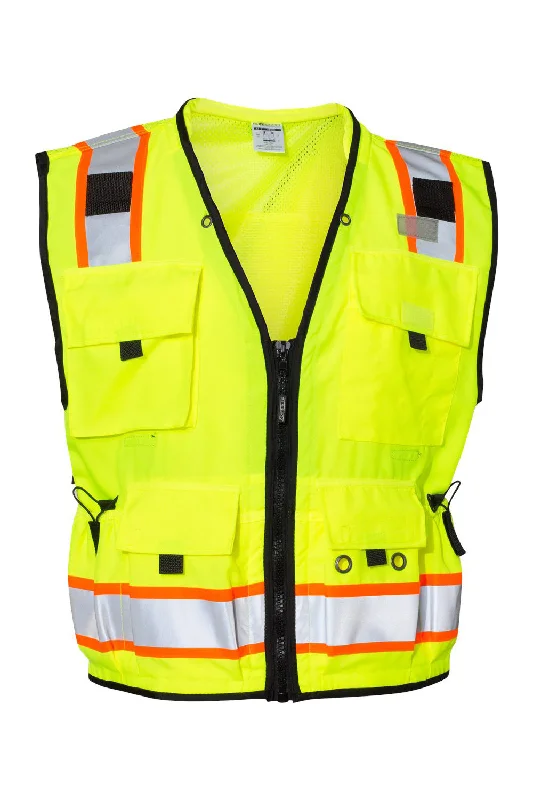 Kishigo Mens Professional Surveyors Vest - Lime Green