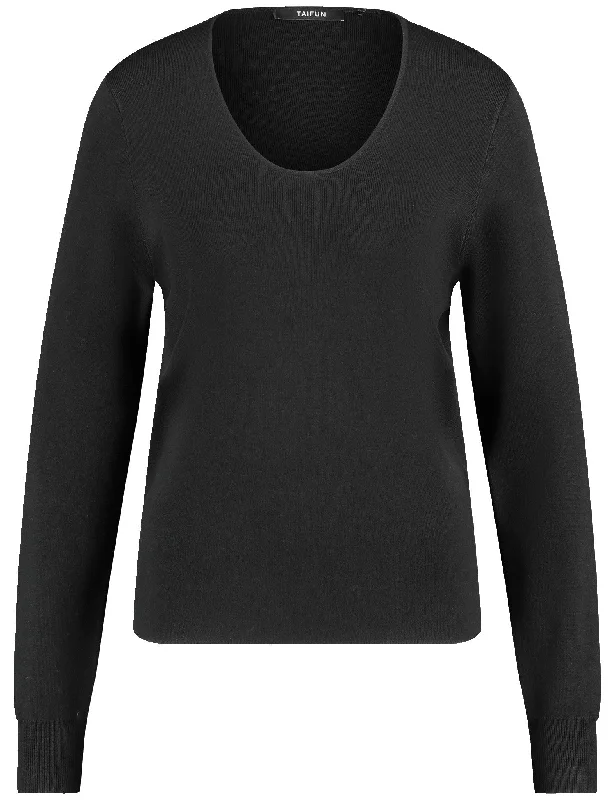 V - Neck Women's Cotton Pullovers for a Casual Look Knit Pullover