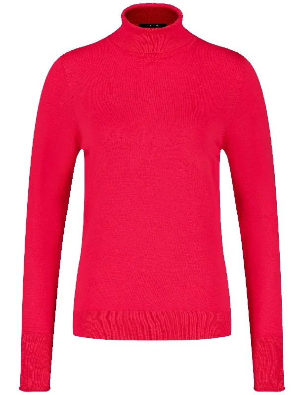 Button - Front Women's Pullovers in a Vintage - Inspired Design Knit Turtleneck