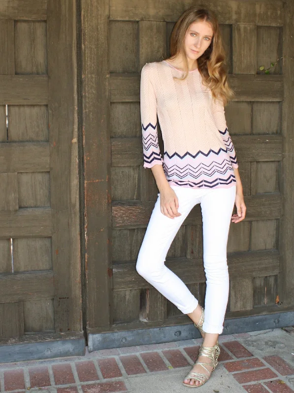 Striped Women's Pullovers in a Breton Style for Nautical Vibes Missoni Knit Pullover