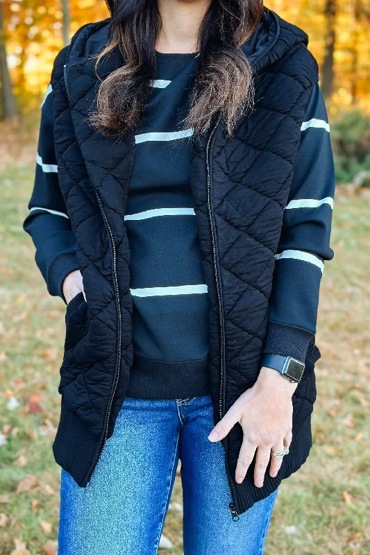 Oversized Quilted Vest with Hood