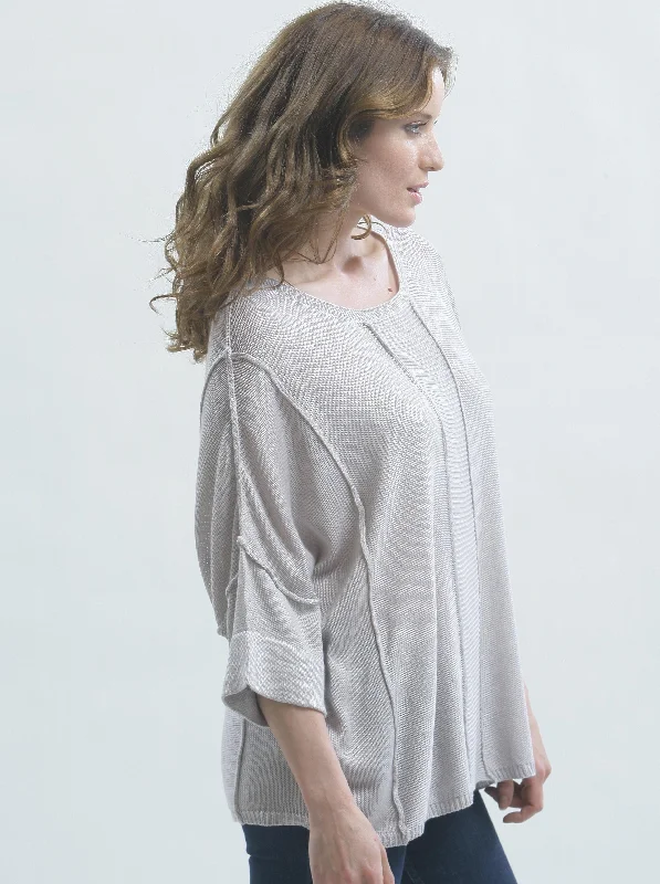 Women's High - Low Hem Pullovers in a Contemporary Design Patchwork Pullover