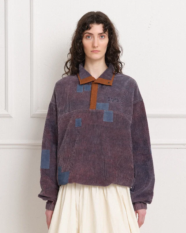 Cropped Women's Pullovers in a Sporty Style for Trendy Outfits Polite Pullover - Purple Scarecrow Cord Cropped Women's Pullovers in a Sporty Style for Trendy Outfits Polite Pullover - Purple Scarecrow Cord