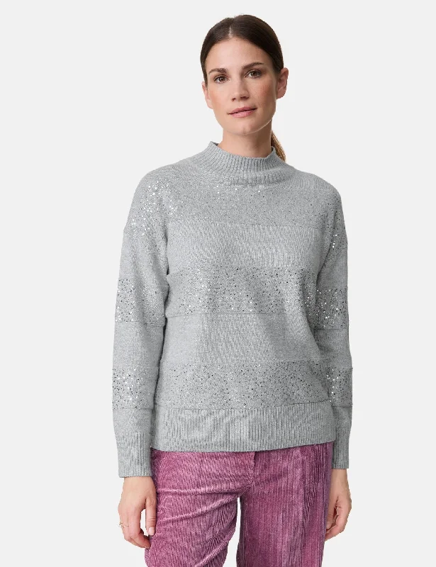 Embroidered Women's Pullovers with Floral Patterns Pullover with Sequins