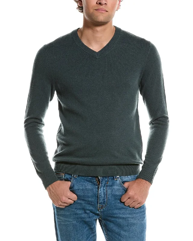 Qi Cashmere Solid Cashmere V-Neck Sweater