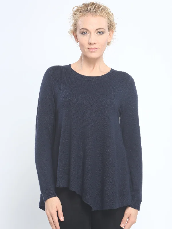 Cropped Women's Pullovers in a Sporty Style for Trendy Outfits Side Split Crewneck