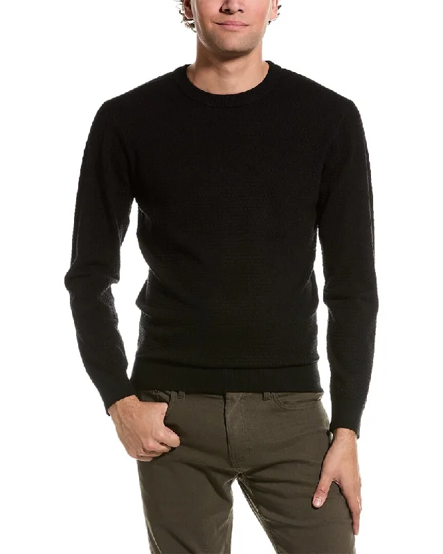 Slate & Stone Popcorn Stitch Wool Crewneck Sweater