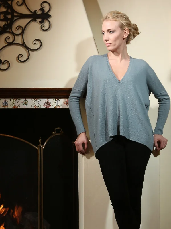 Plus Size Women's Cashmere Pullovers for Cozy Luxury Slouchy V Neck Pullover