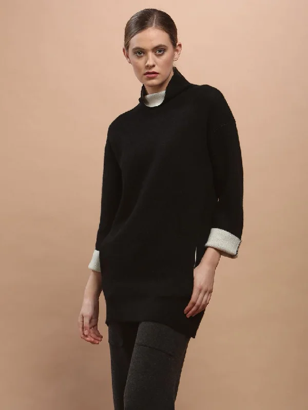 Petite Women's Pullovers with a Fitted Silhouette for a Flattering Look Two-Tone Double-Face Tunic Petite Women's Pullovers with a Fitted Silhouette for a Flattering Look Two-Tone Double-Face Tunic
