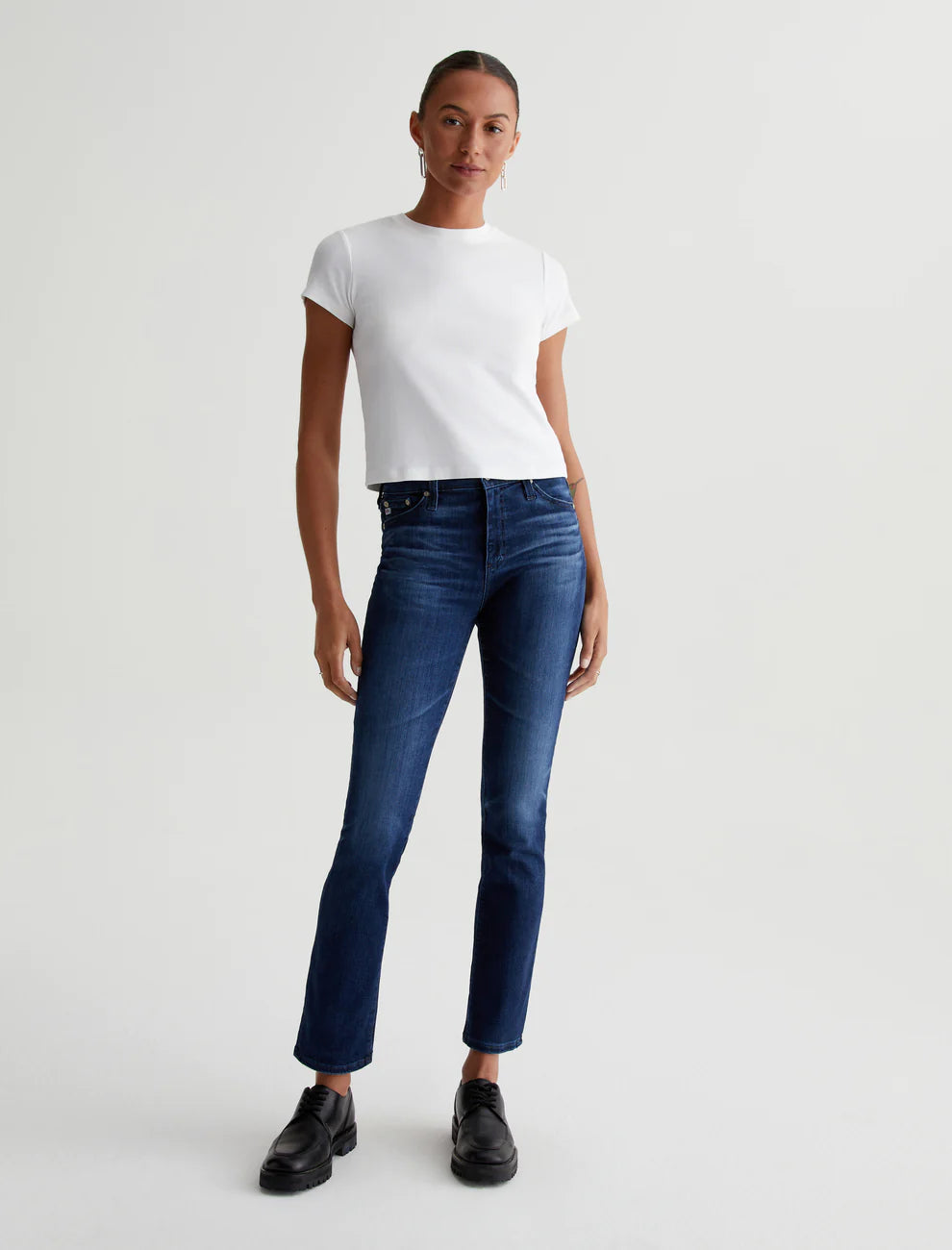 Acid - wash women jeans with a retro finish  AG Jeans Mari in 5 Years Blue Essence