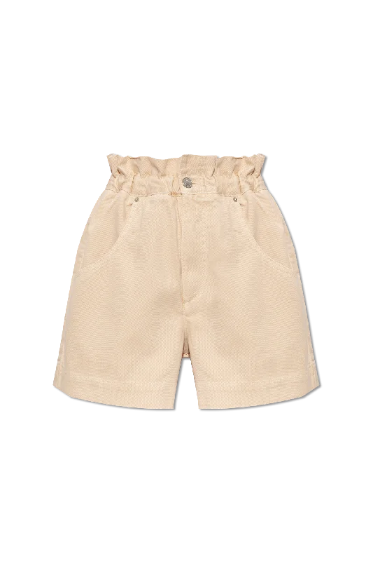 High - waisted women jeans for a flattering silhouette  Isabel Marant Titea Fluid Denim Shorts - Ecru