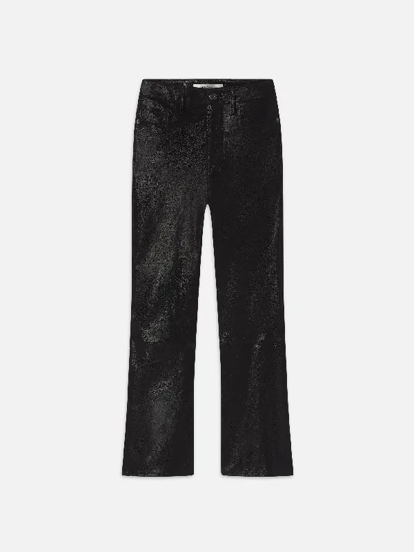 Ripped women jeans for a rebellious and fashion - forward style  Suede Le Crop Mini Boot -- Black Multi