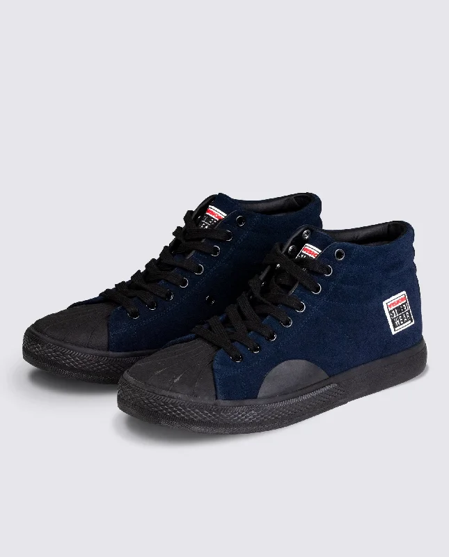 Button - fly women jeans with a traditional touch  Leather Suede High Top Sneakers Deep Navy