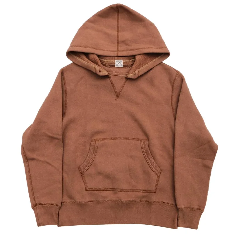 High - rise flare women jeans for a 70s - inspired look  Loop & Weft Super Fluffy Knit Double-V After Hood Sweatshirt (Brown)