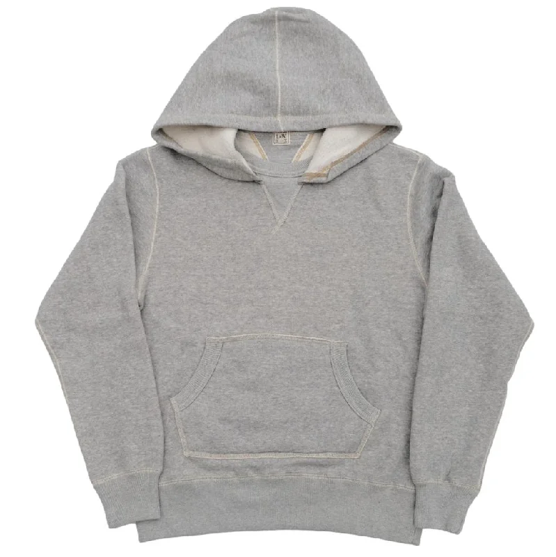 Straight - leg women jeans with a classic and timeless appeal  Loop & Weft Super Fluffy Knit Double-V After Hood Sweatshirt (Gray)