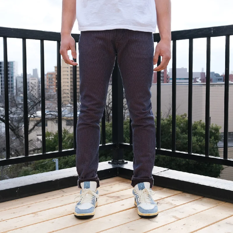 High - rise flare women jeans for a 70s - inspired look  OD+PBJ Indigo x Kakishibu Sashiko Selvedge Pants (Relaxed Tapered)