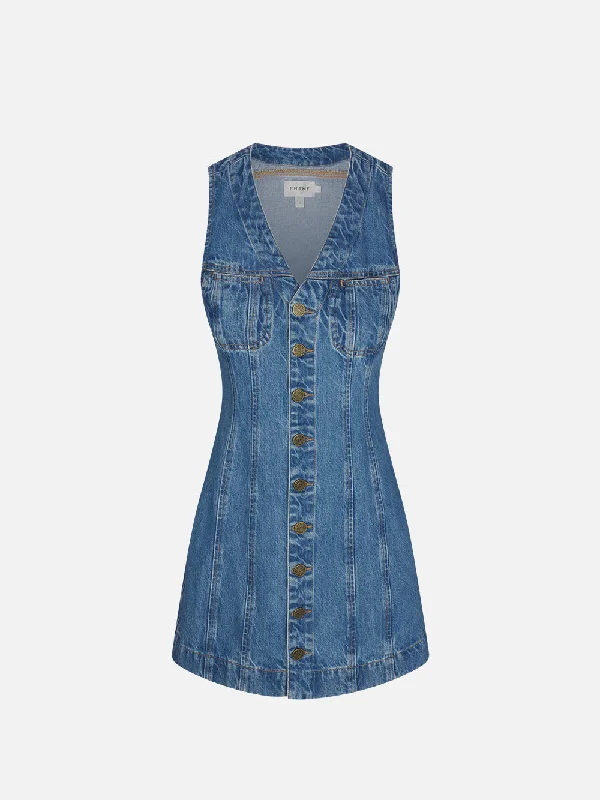 High - waisted women jeans for a flattering silhouette  Sleeveless Trucker Pocket Dress -- Delaware