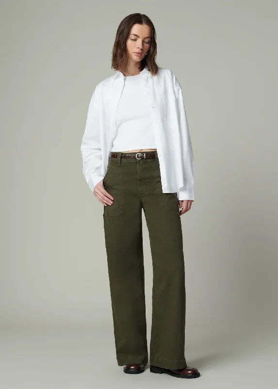 Stretch women jeans for enhanced mobility and comfort  THE CHLOE UTILITY WIDE LEG