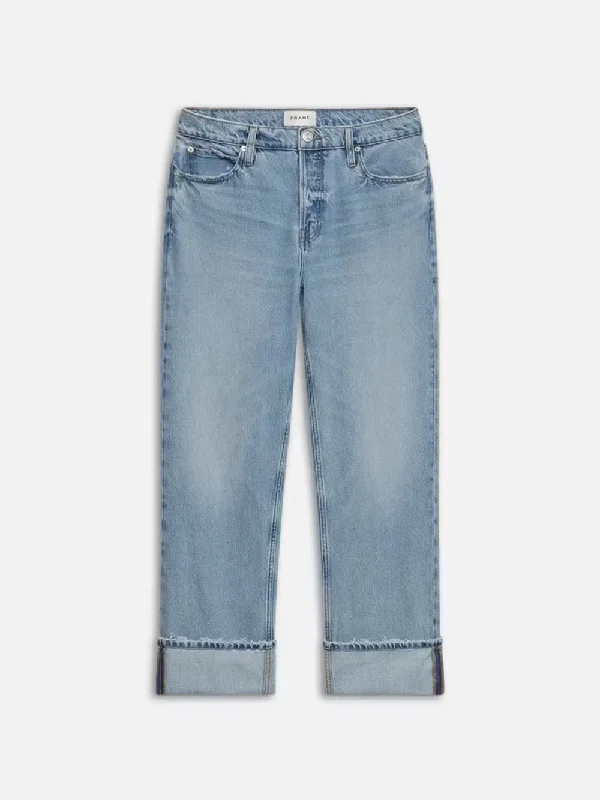 Light - wash women jeans for a fresh and summery appearance  The Slouchy Straight Wide Cuff -- Ziggy