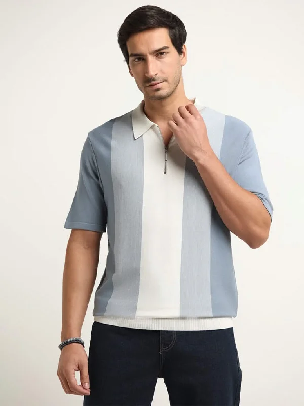 Women's pocket - equipped casual pants Button - fly women jeans with a traditional touch Ascot Blue Striped Relaxed Fit T-Shirt Women's pocket - equipped casual pants Button - fly women jeans with a traditional touch Ascot Blue Striped Relaxed Fit T-Shirt