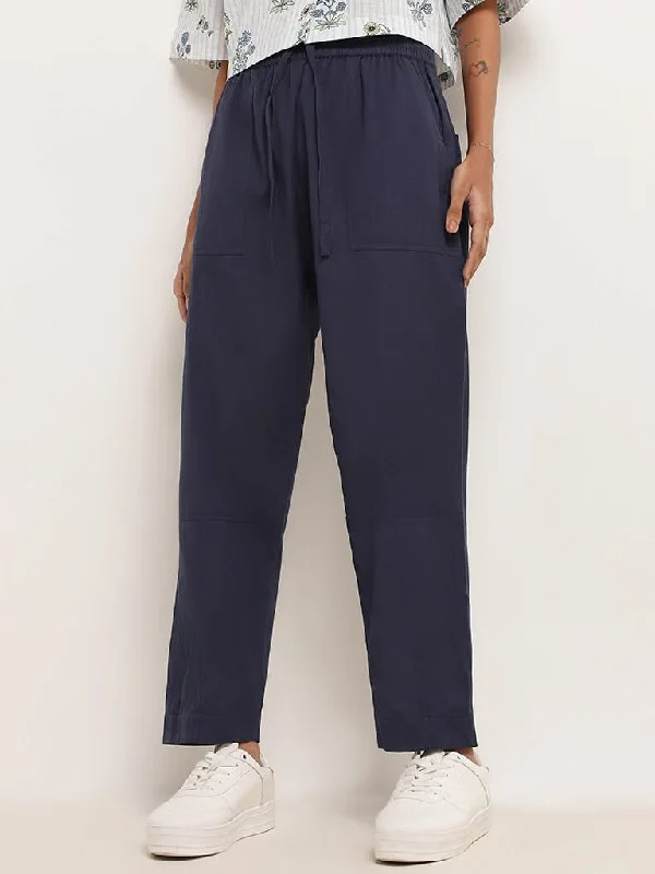 Women's suede fashion pants Jeggings women jeans combining the comfort of leggings and style of jeans Bombay Paisley Navy Cotton Straight-Leg Ethnic Pants