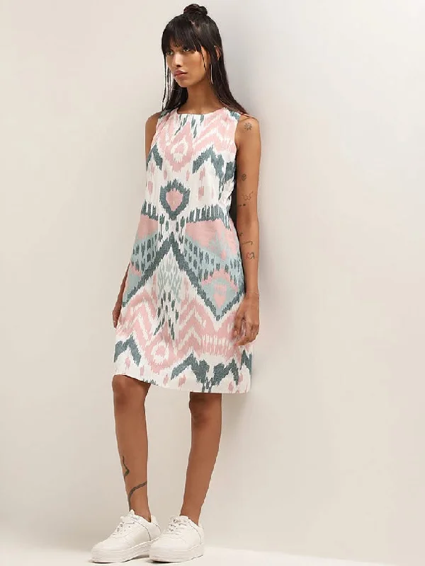 Women's polka - dot dressy pants Distressed women jeans for a trendy and edgy look Bombay Paisley Teal Ikat Printed Cotton Blend Straight Dress Women's polka - dot dressy pants Distressed women jeans for a trendy and edgy look Bombay Paisley Teal Ikat Printed Cotton Blend Straight Dress