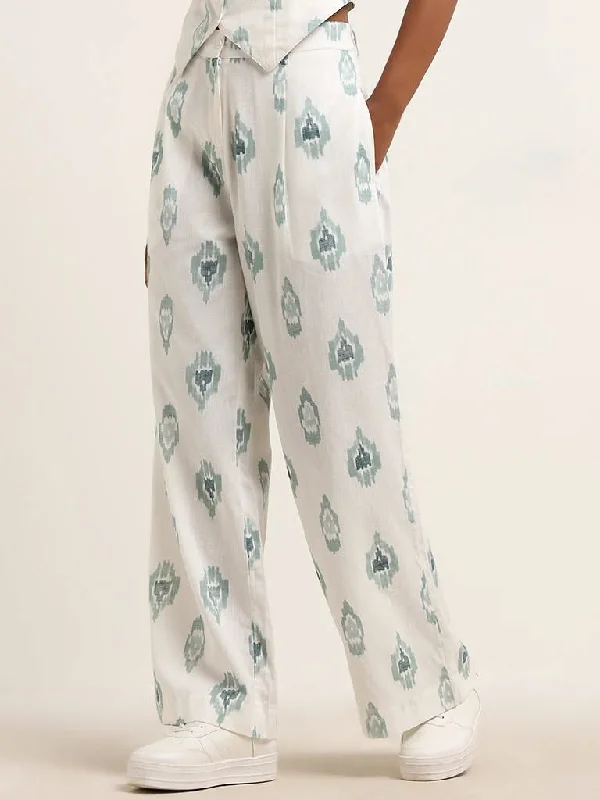 Women's zipper - detail fashion pants Jeggings women jeans combining the comfort of leggings and style of jeans Bombay Paisley Teal Ikat Printed Mid Rise Cotton Blend Flared Pants Women's zipper - detail fashion pants Jeggings women jeans combining the comfort of leggings and style of jeans Bombay Paisley Teal Ikat Printed Mid Rise Cotton Blend Flared Pants