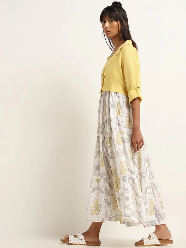 Women's long - length casual pants Straight - leg women jeans with a classic and timeless appeal Bombay Paisley White Printed Maxi Dress with Jacket Women's long - length casual pants Straight - leg women jeans with a classic and timeless appeal Bombay Paisley White Printed Maxi Dress with Jacket