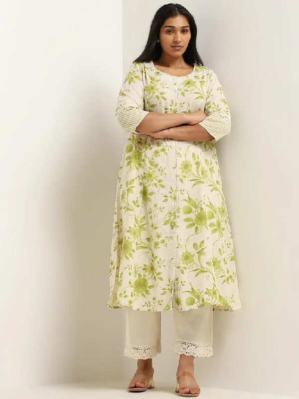 Women's hand - made artisanal pants Acid - wash women jeans with a retro finish Diza Green Leaf Printed Cotton Kurta Women's hand - made artisanal pants Acid - wash women jeans with a retro finish Diza Green Leaf Printed Cotton Kurta