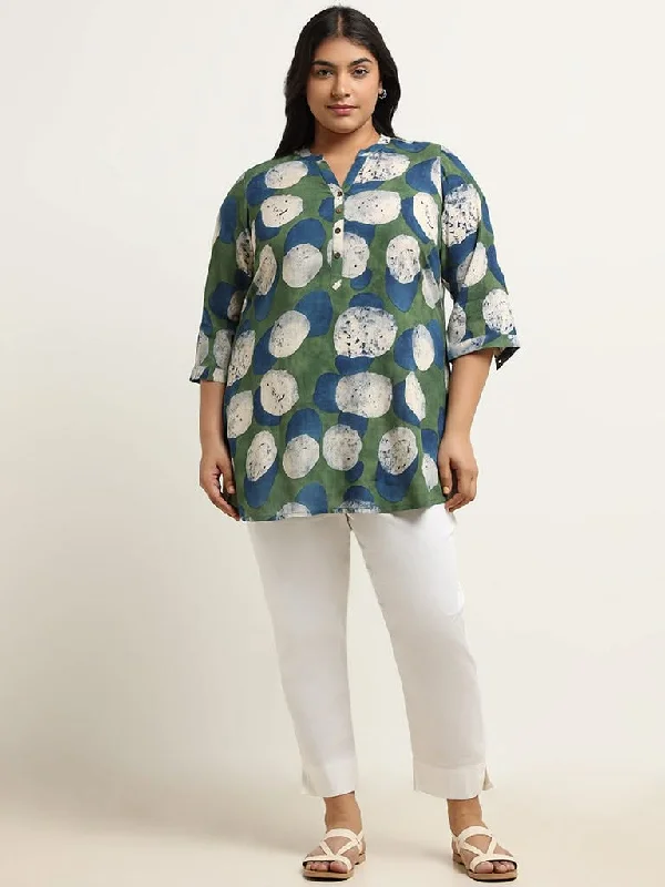 Women's summer - weight linen pants High - waisted women jeans for a flattering silhouette Diza Green Printed Kurti Women's summer - weight linen pants High - waisted women jeans for a flattering silhouette Diza Green Printed Kurti