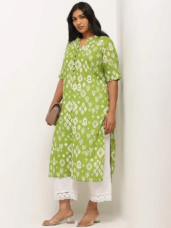 Women's pants with moisture - wicking technology High - rise flare women jeans for a 70s - inspired look Diza Green Straight Fit Printed Cotton Kurta Women's pants with moisture - wicking technology High - rise flare women jeans for a 70s - inspired look Diza Green Straight Fit Printed Cotton Kurta