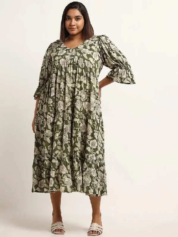 Women's one - piece jumpsuit pants Embroidered women jeans with intricate patterns Diza Green Tiered Printed Dress Women's one - piece jumpsuit pants Embroidered women jeans with intricate patterns Diza Green Tiered Printed Dress