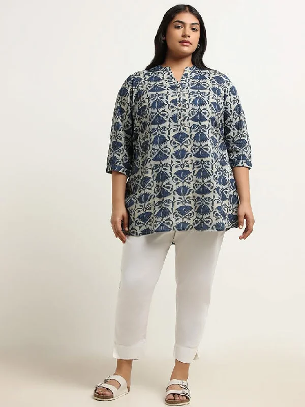 Women's pants for dancing Acid - wash women jeans with a retro finish Diza Indigo Printed Kurti Women's pants for dancing Acid - wash women jeans with a retro finish Diza Indigo Printed Kurti