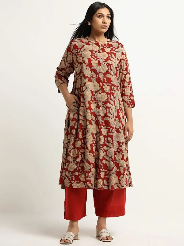 Women's expensive designer pants Dark - wash women jeans for a sophisticated and slimming effect Diza Red Floral Print Button-Down Kurta Women's expensive designer pants Dark - wash women jeans for a sophisticated and slimming effect Diza Red Floral Print Button-Down Kurta