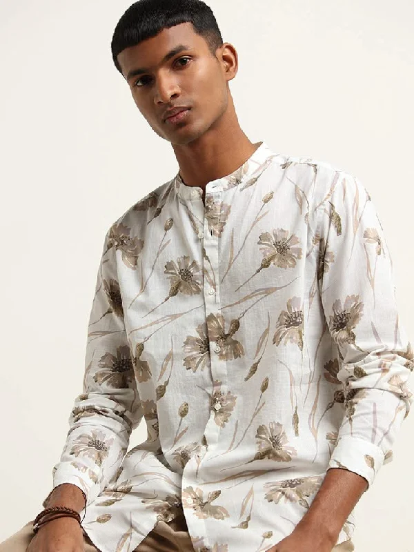 Women's cargo hiking pants Embroidered women jeans with intricate patterns ETA Off-White Floral Printed Cotton Resort Fit Grandad Shirt Women's cargo hiking pants Embroidered women jeans with intricate patterns ETA Off-White Floral Printed Cotton Resort Fit Grandad Shirt
