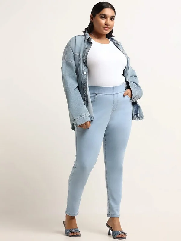 Women's senior - friendly lounge pants Embroidered women jeans with intricate patterns Gia Blue Slim Fit Mid Rise Jeggings Women's senior - friendly lounge pants Embroidered women jeans with intricate patterns Gia Blue Slim Fit Mid Rise Jeggings