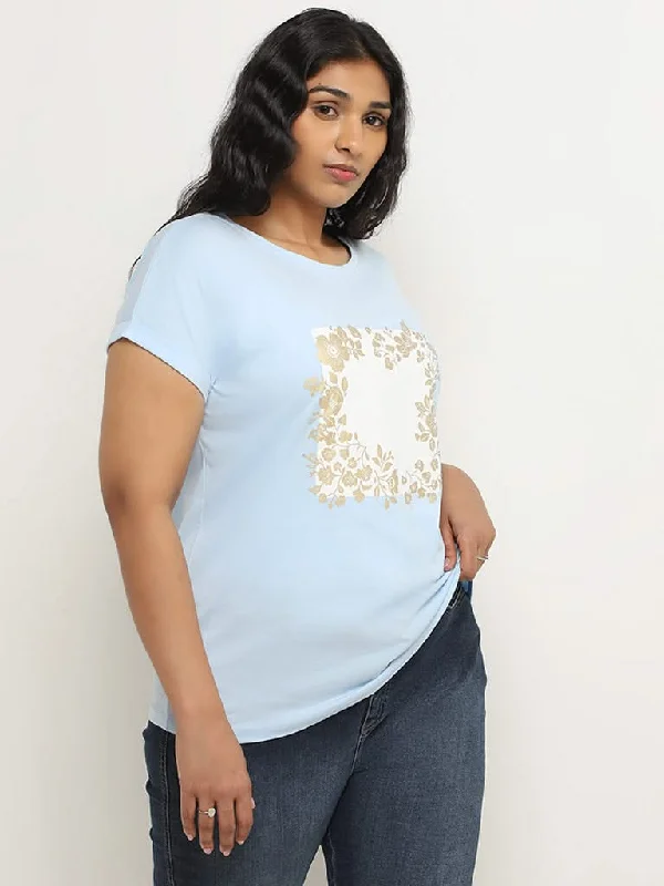 Women's winter - warm fleece - lined pants Bootcut women jeans to complement various shoe styles Gia Light Blue Floral Printed Cotton T-Shirt Women's winter - warm fleece - lined pants Bootcut women jeans to complement various shoe styles Gia Light Blue Floral Printed Cotton T-Shirt
