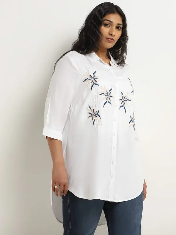 Women's sequined party pants Mom jeans for a nostalgic and casual look Gia White Floral Embroidered Cotton High-Low Shirt Women's sequined party pants Mom jeans for a nostalgic and casual look Gia White Floral Embroidered Cotton High-Low Shirt