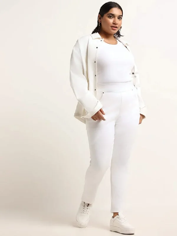 Women's pants for yoga studio Cargo women jeans with multiple pockets for added functionality Gia White Slim Fit Mid Rise Jeggings Women's pants for yoga studio Cargo women jeans with multiple pockets for added functionality Gia White Slim Fit Mid Rise Jeggings