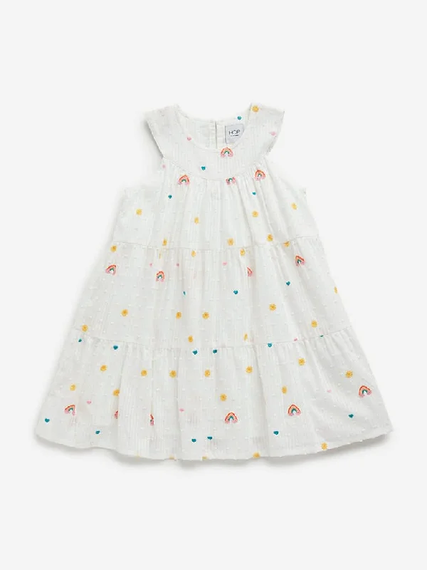 Women's lace - trimmed evening pants Light - wash women jeans for a fresh and summery appearance HOP Kids White Embroidered Tiered Dress Women's lace - trimmed evening pants Light - wash women jeans for a fresh and summery appearance HOP Kids White Embroidered Tiered Dress