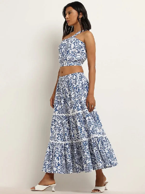 Women's unisex - style casual pants Ripped women jeans for a rebellious and fashion - forward style LOV Blue Printed Cotton Tiered Skirt Women's unisex - style casual pants Ripped women jeans for a rebellious and fashion - forward style LOV Blue Printed Cotton Tiered Skirt