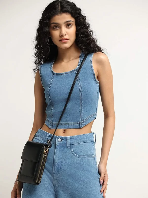 Women's pants with anti - odor properties Stretch women jeans for enhanced mobility and comfort Nuon Blue Denim Tank Crop Top Women's pants with anti - odor properties Stretch women jeans for enhanced mobility and comfort Nuon Blue Denim Tank Crop Top
