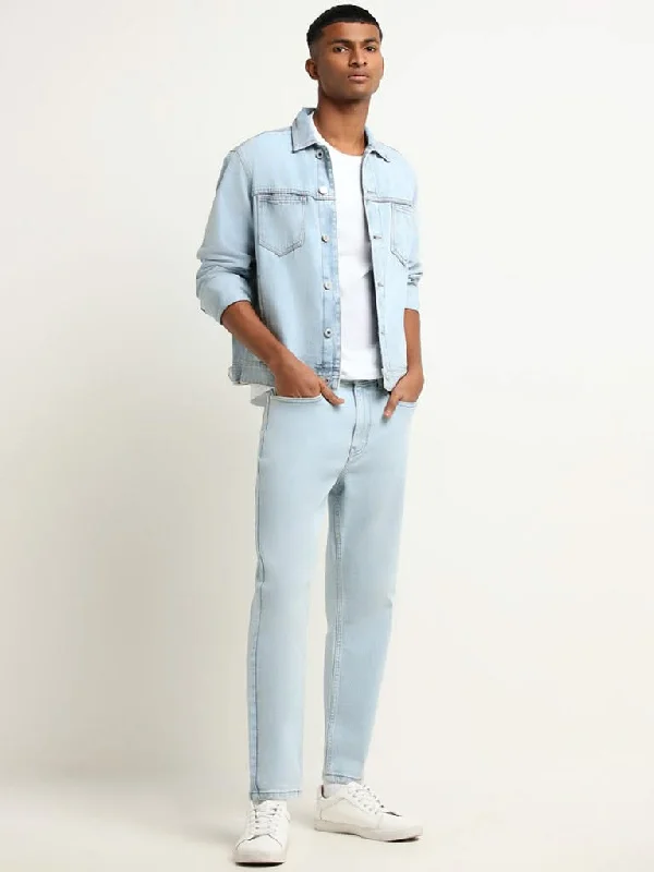 Women's pants with moisture - wicking technology High - rise flare women jeans for a 70s - inspired look Nuon Blue Solid Mid Rise Slim Fit Jeans Women's pants with moisture - wicking technology High - rise flare women jeans for a 70s - inspired look Nuon Blue Solid Mid Rise Slim Fit Jeans