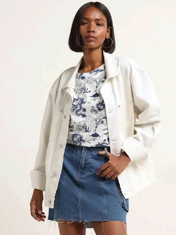 Women's skinny jeans pants High - waisted women jeans for a flattering silhouette Nuon White Contrast Print Cotton Oversized T-Shirt Women's skinny jeans pants High - waisted women jeans for a flattering silhouette Nuon White Contrast Print Cotton Oversized T-Shirt