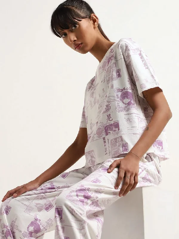 Women's denim shorts - style pants Light - wash women jeans for a fresh and summery appearance Studiofit White Relaxed Fit Printed Cotton T-Shirt Women's denim shorts - style pants Light - wash women jeans for a fresh and summery appearance Studiofit White Relaxed Fit Printed Cotton T-Shirt